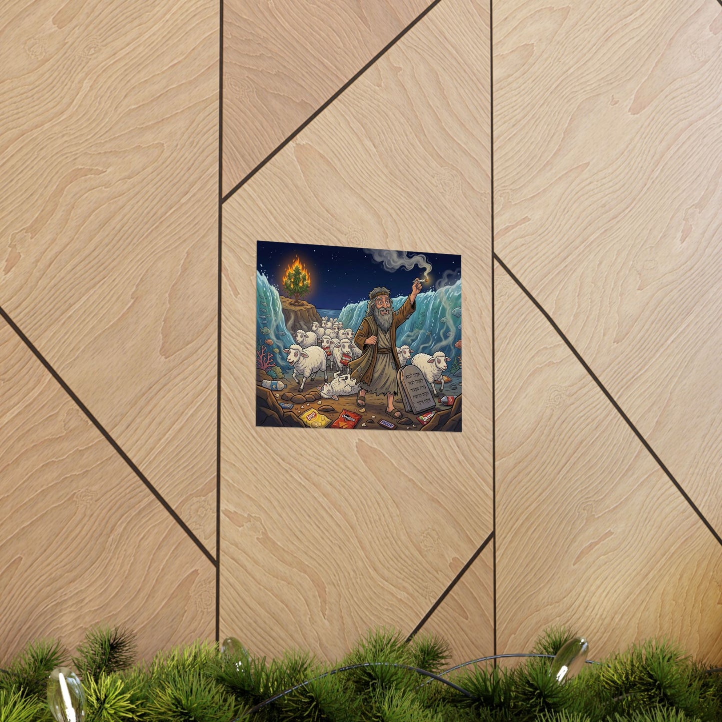 Passover Exodus Poster — Moses Parting the Sea Matte Horizontal Print