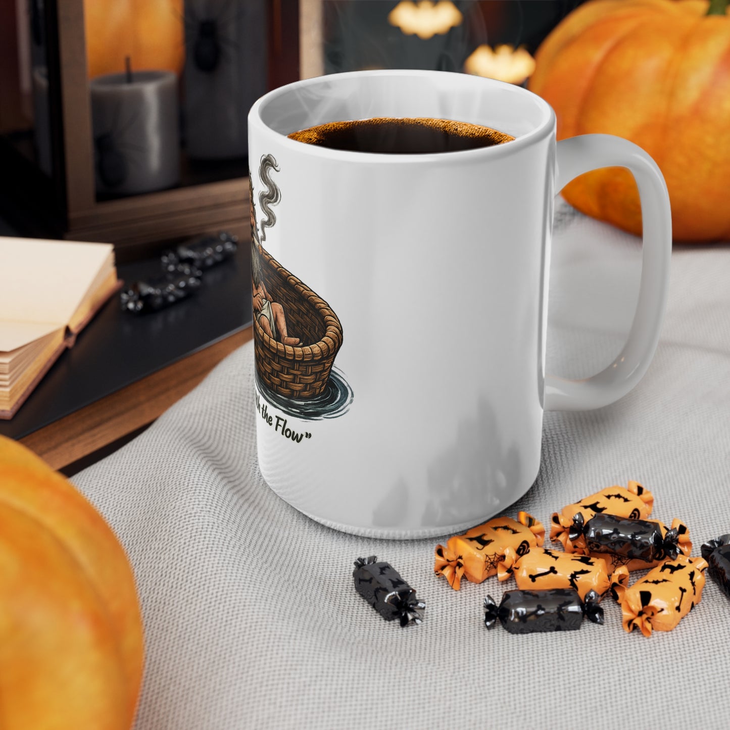 Go With the Flow Mug — Relaxed Smoker in Basket Ceramic Coffee Cup (11oz & 15oz)