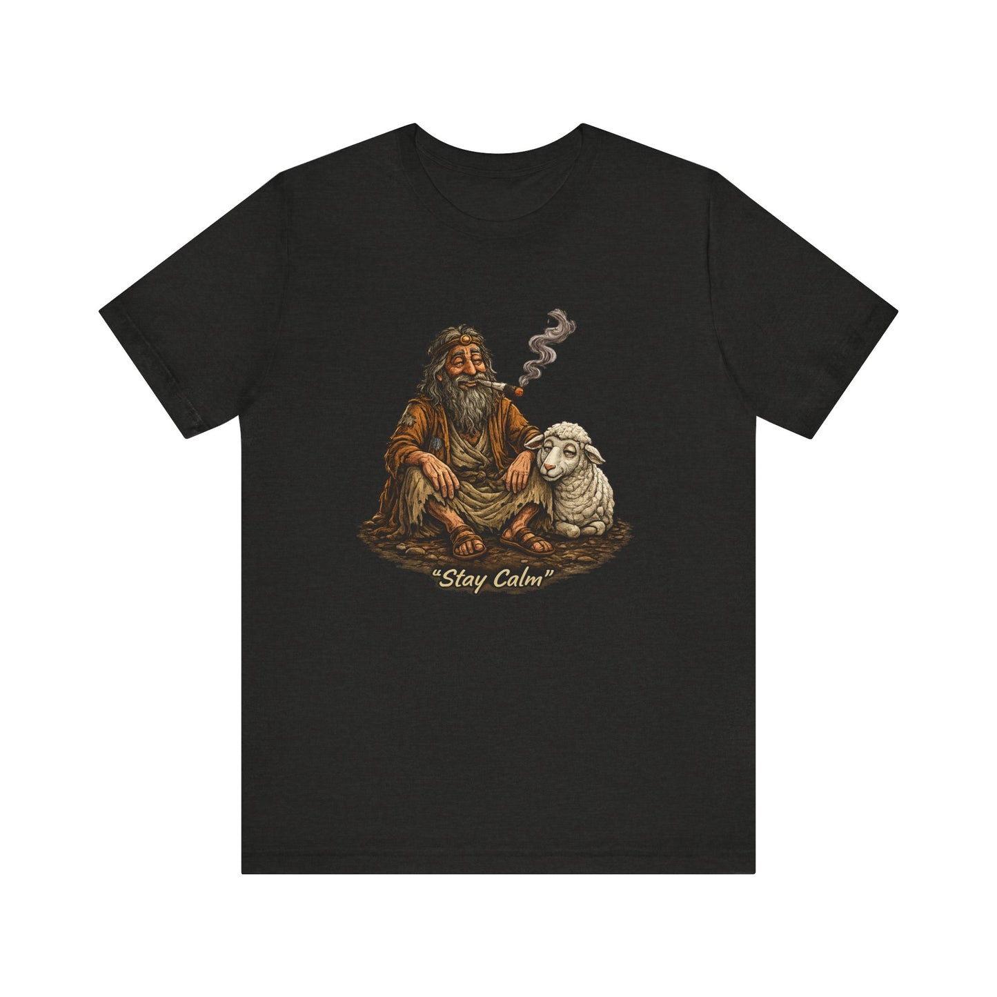 Stay Calm Graphic T-Shirt | Funny Vintage Shepherd Cannabis Tee