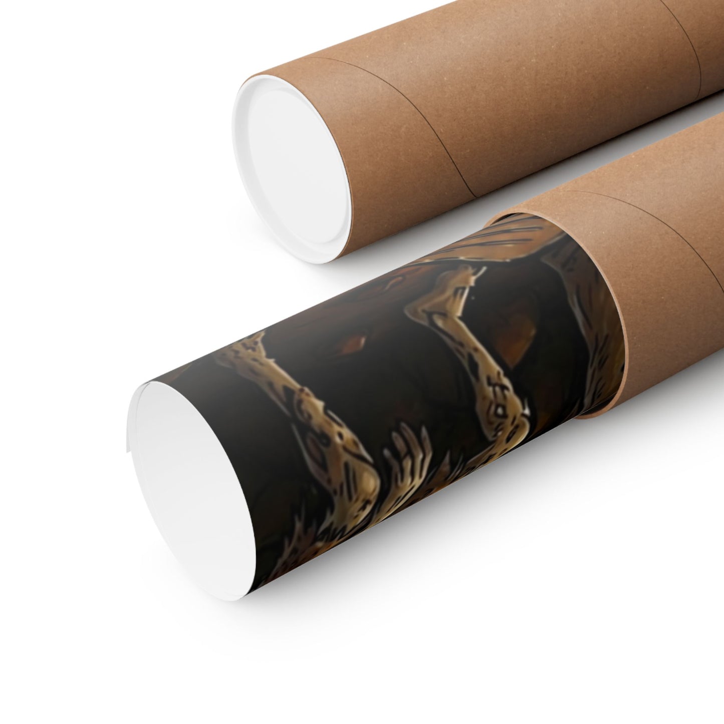 Magic Campfire Poster — Fantasy RPG Characters Around Bonfire Matte Horizontal Print