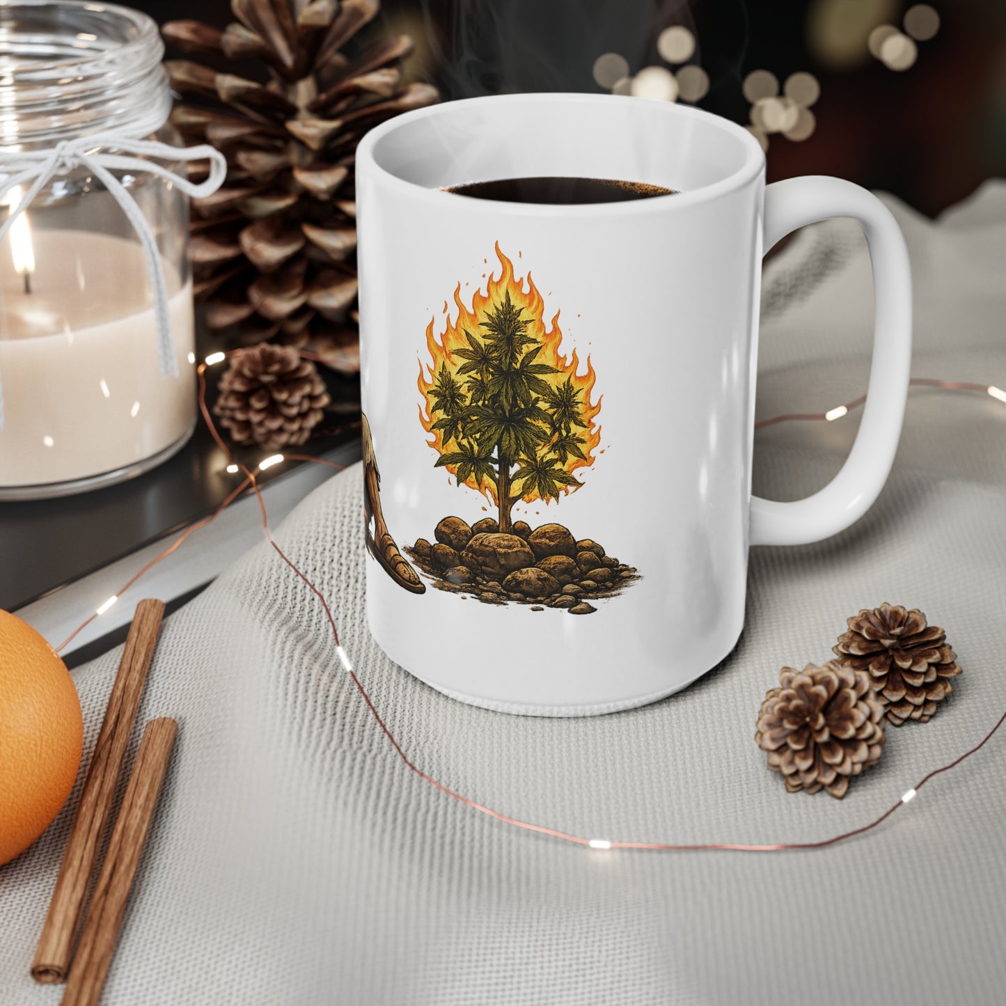 Copy of Go With the Flow Mug — Relaxed Smoker in Basket Ceramic Coffee Cup (11oz & 15oz)