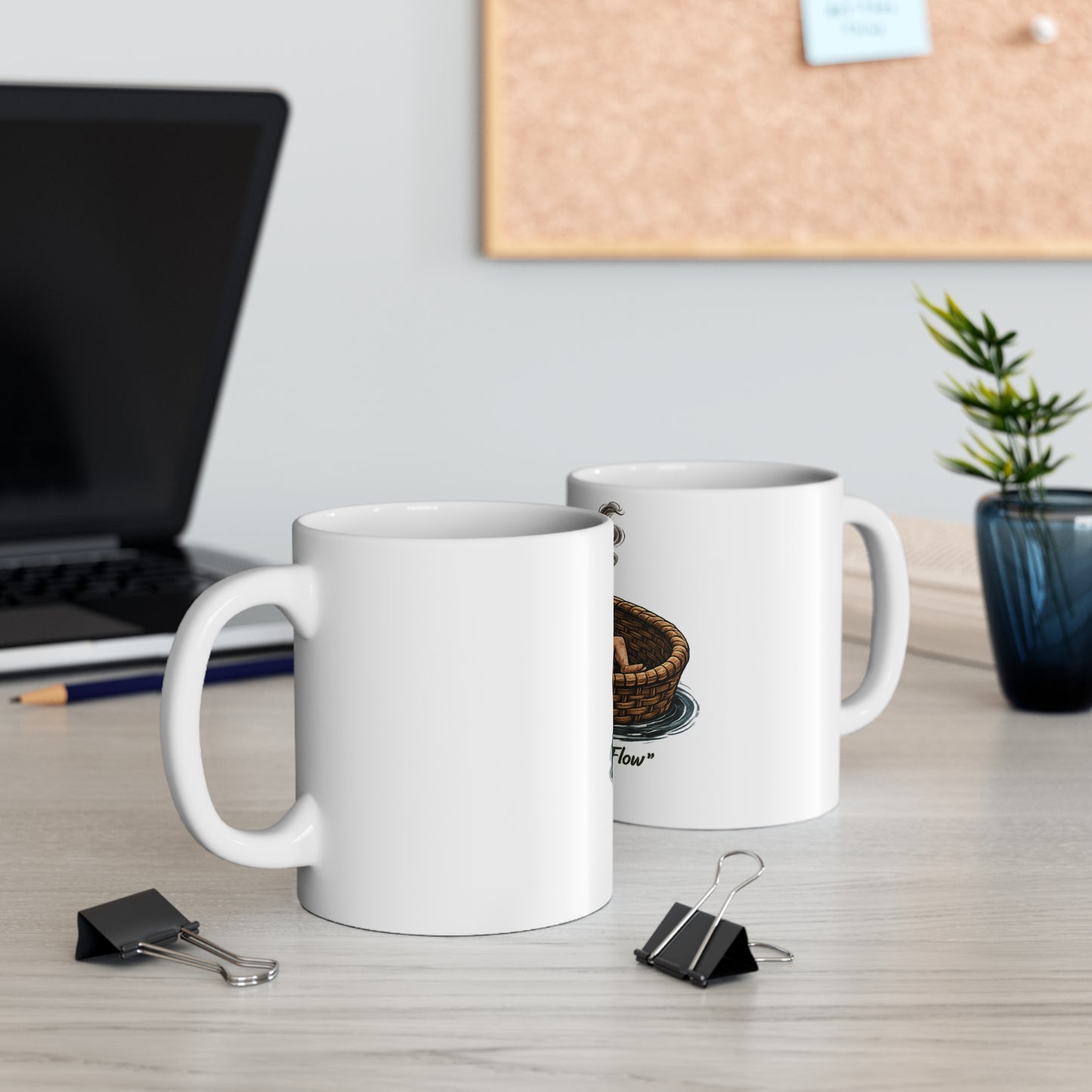 Go With the Flow Mug — Relaxed Smoker in Basket Ceramic Coffee Cup (11oz & 15oz)