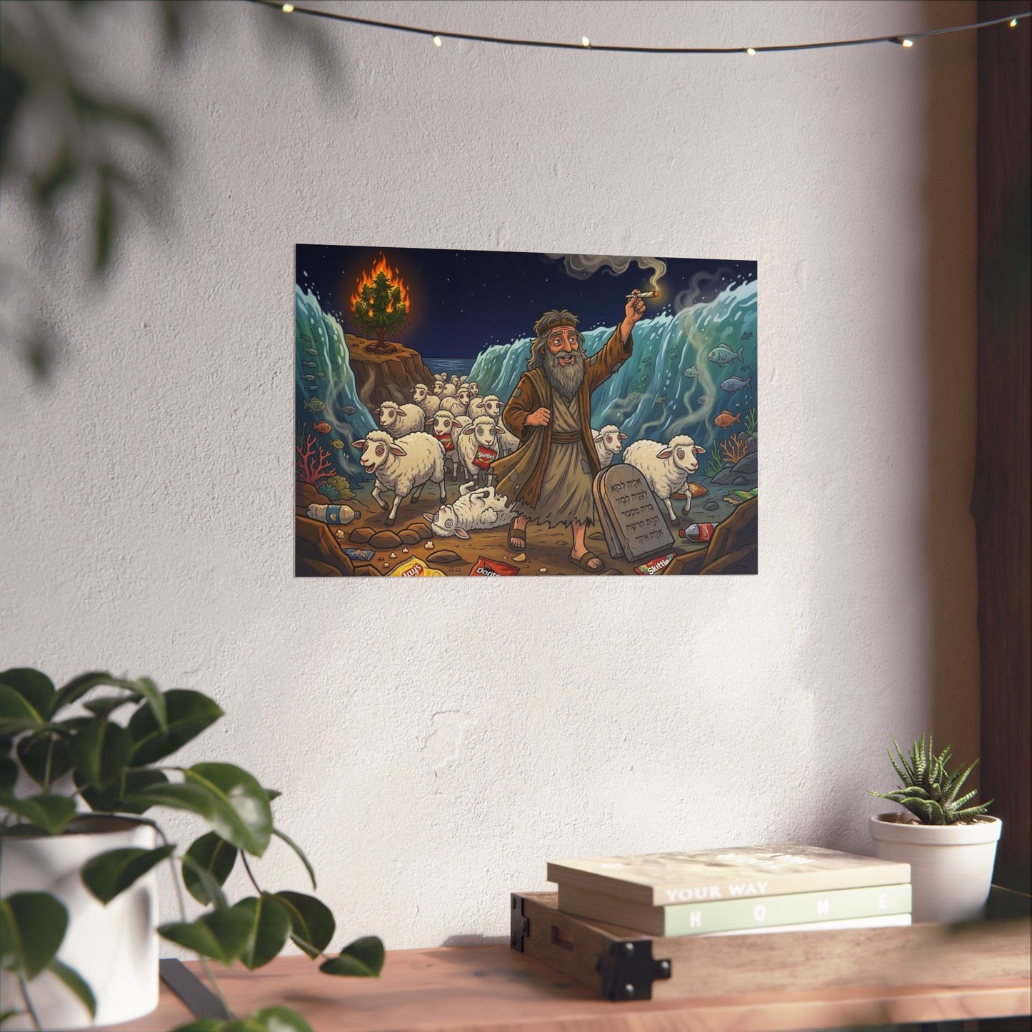 Passover Exodus Poster — Moses Parting the Sea Matte Horizontal Print