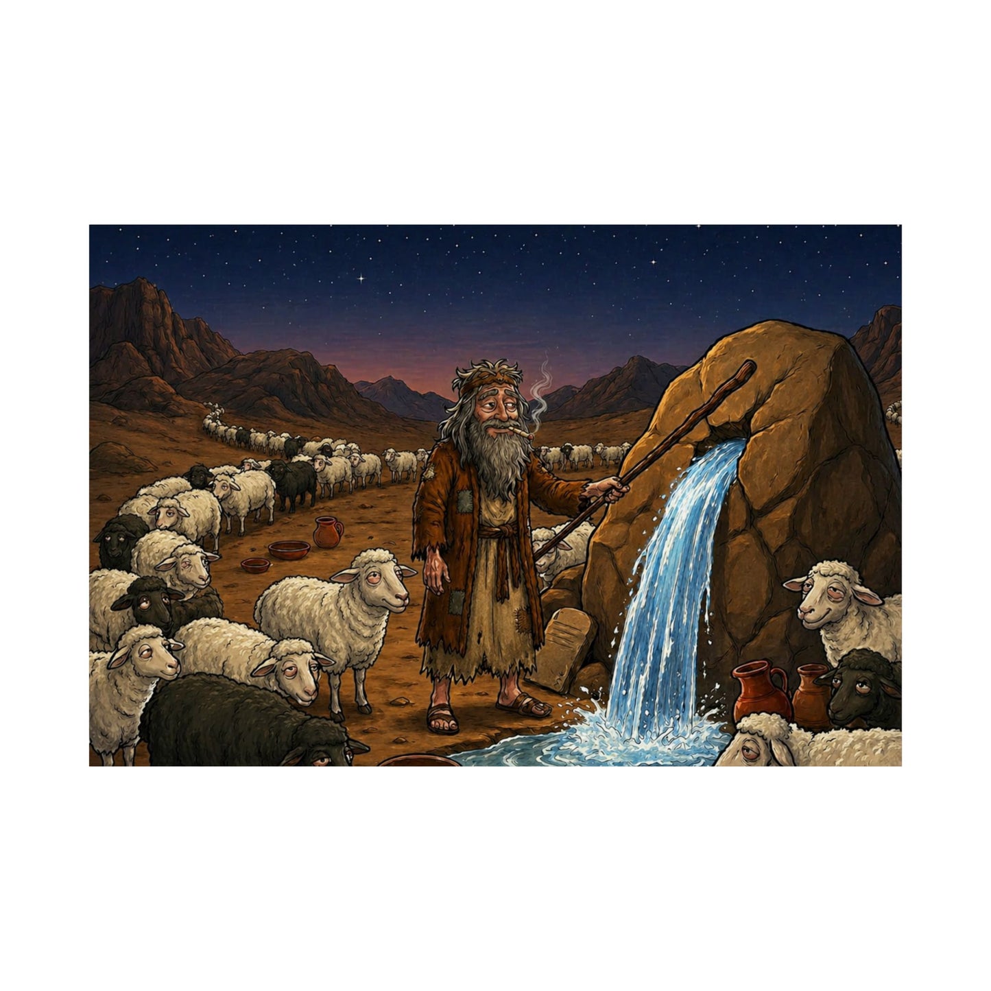 Copy of Passover Exodus Poster — Moses Parting the Sea Matte Horizontal Print