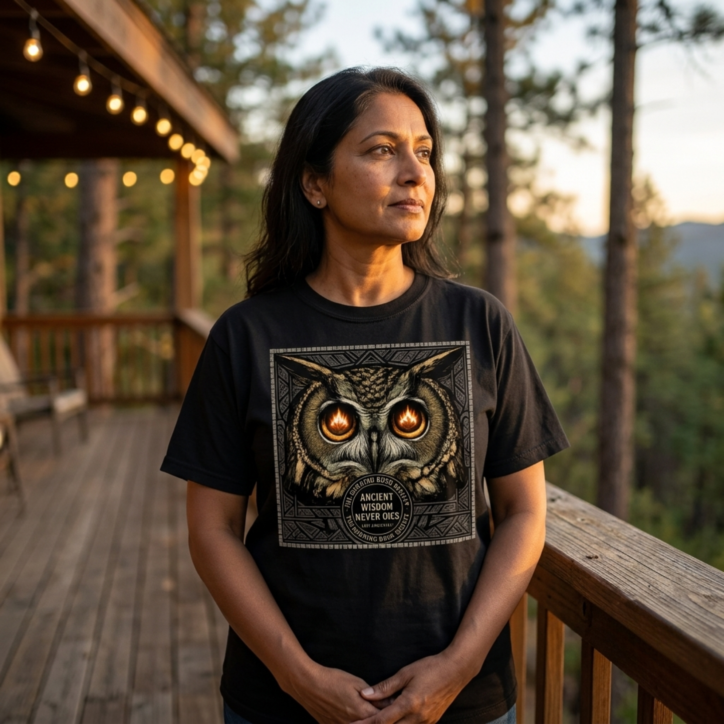 Ancient Wisdom Never Dies | Owl Graphic T-Shirt
