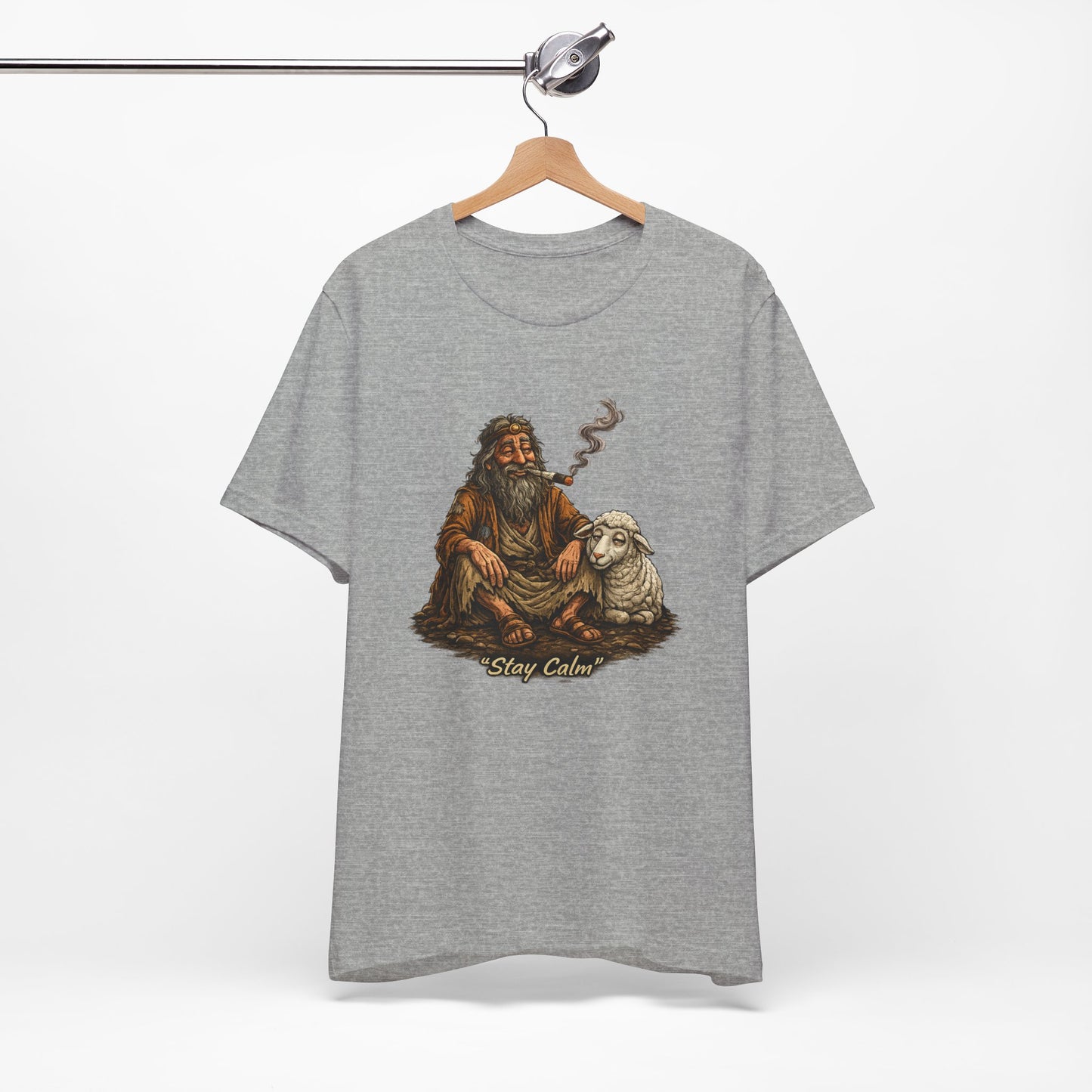 Stay Calm Graphic T-Shirt | Funny Vintage Shepherd Cannabis Tee