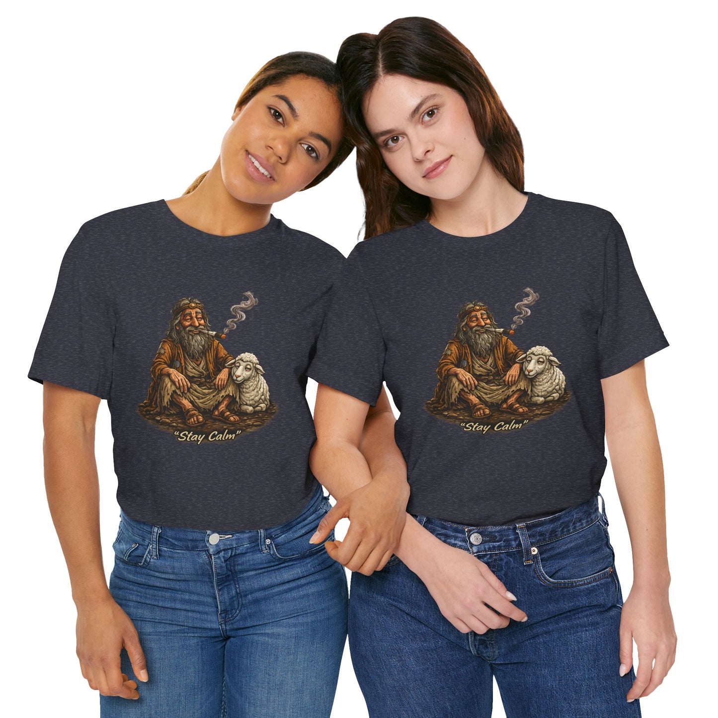 Stay Calm Graphic T-Shirt | Funny Vintage Shepherd Cannabis Tee