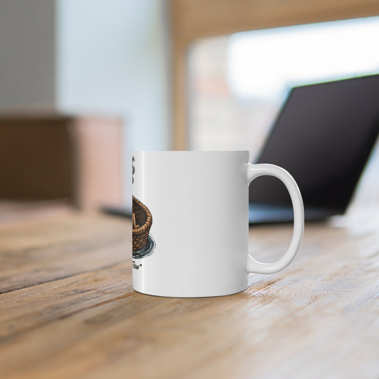 Go With the Flow Mug — Relaxed Smoker in Basket Ceramic Coffee Cup (11oz & 15oz)