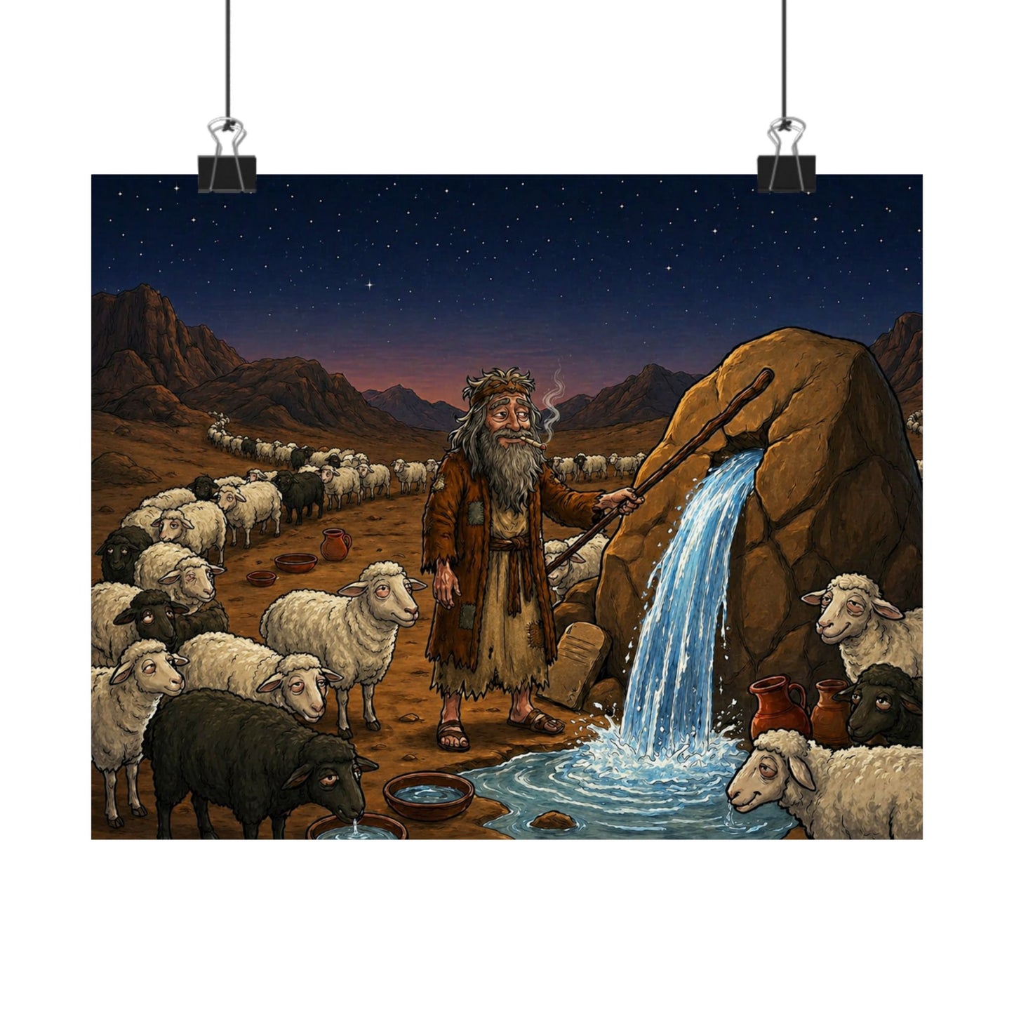 Copy of Passover Exodus Poster — Moses Parting the Sea Matte Horizontal Print