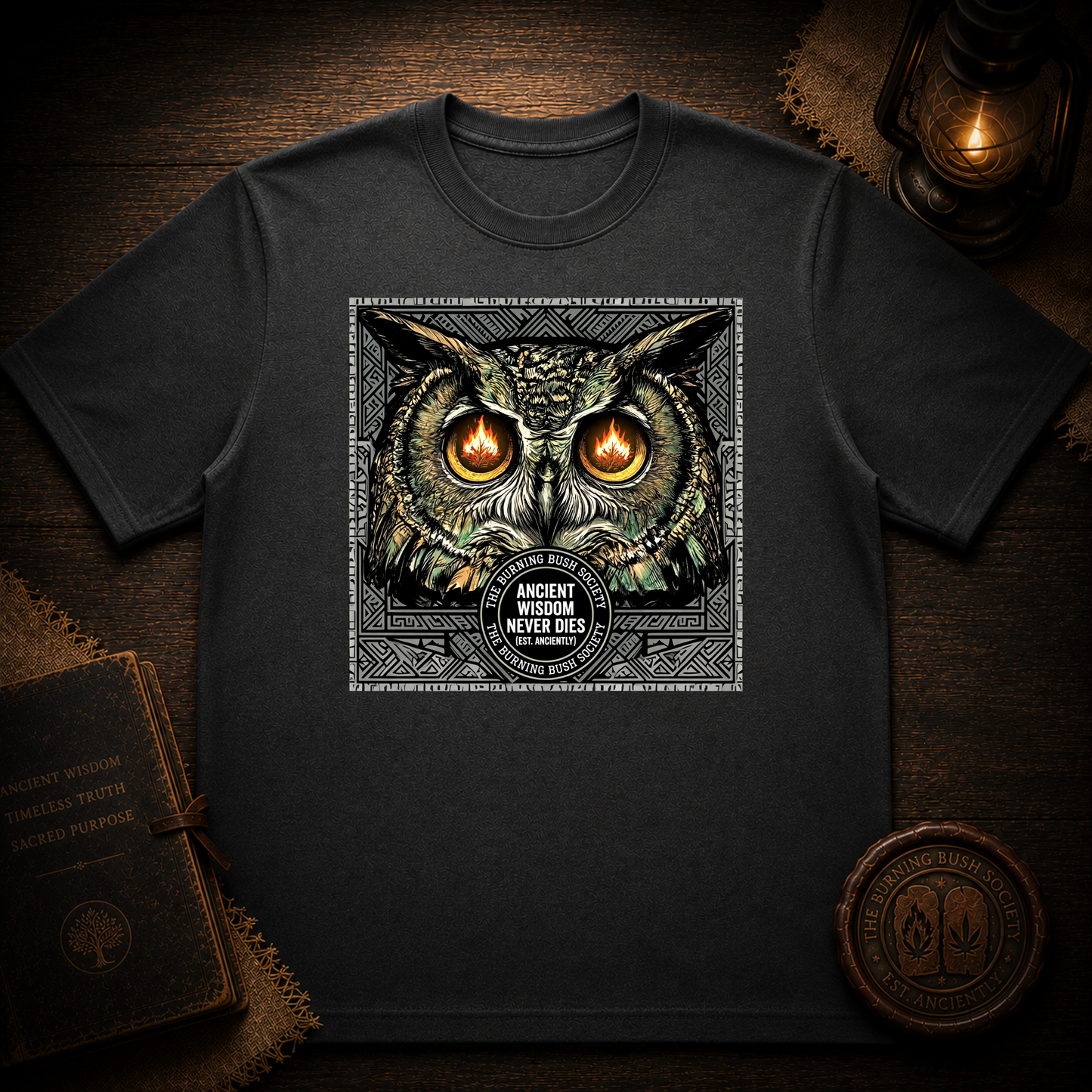 Ancient Wisdom Never Dies | Owl Graphic T-Shirt