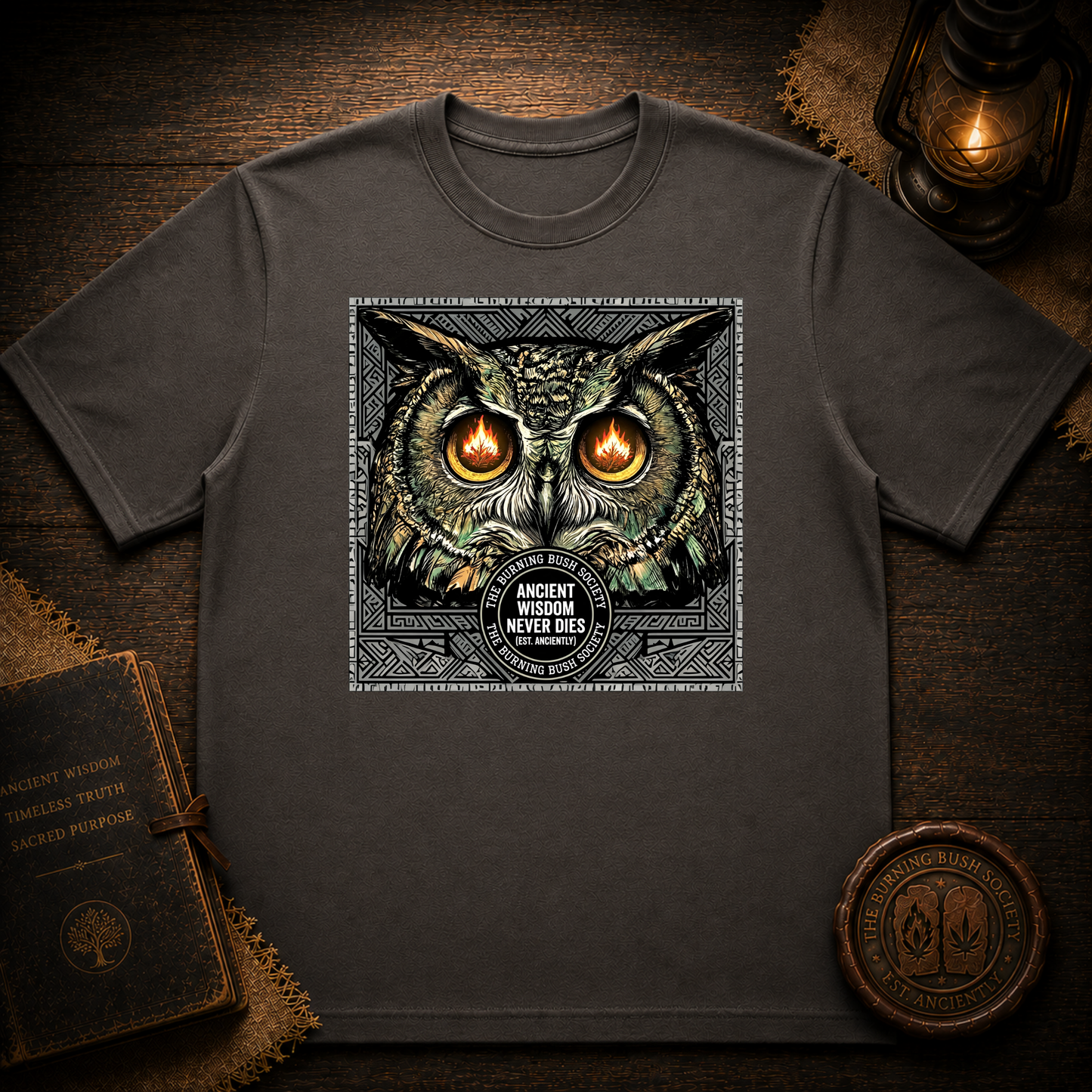 Ancient Wisdom Never Dies | Owl Graphic T-Shirt