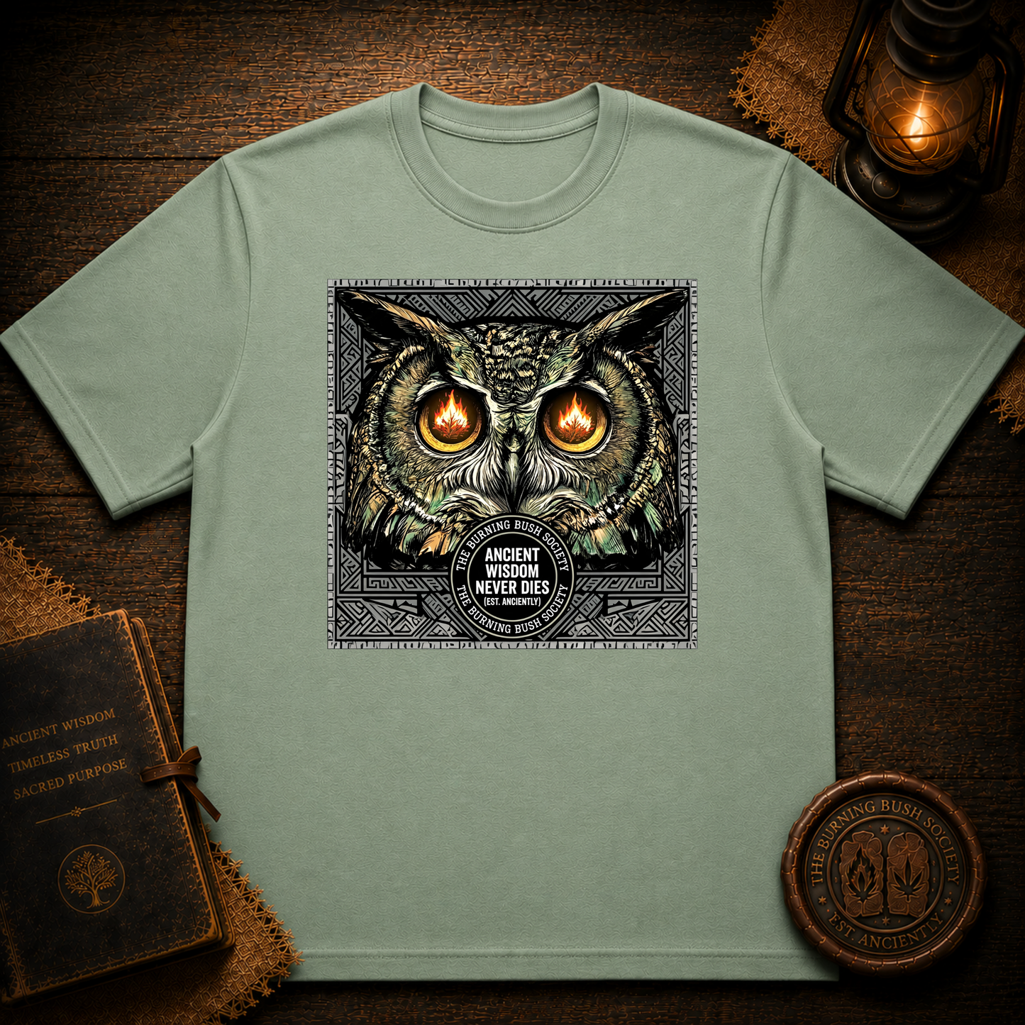 Ancient Wisdom Never Dies | Owl Graphic T-Shirt