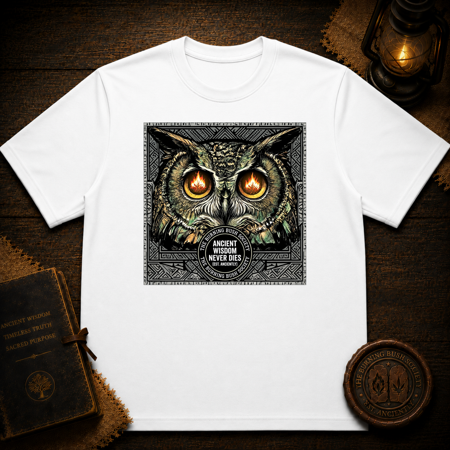 Ancient Wisdom Never Dies | Owl Graphic T-Shirt
