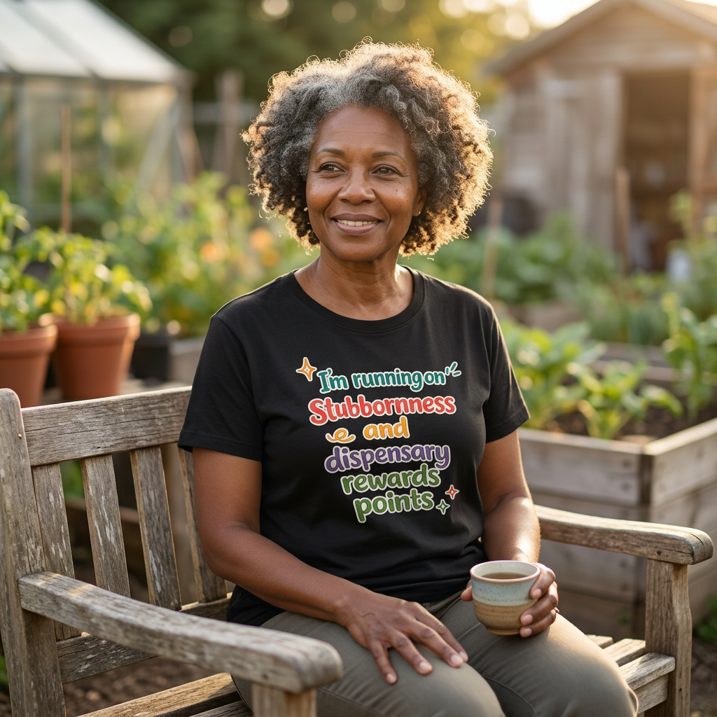 I'm running on stubbornness and dispensary rewards points T-Shirt
