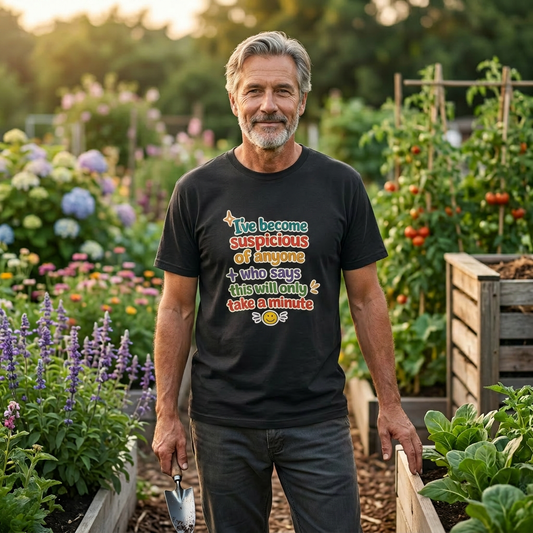I've become suspicious of anyone who says this will only take a minute T-Shirt